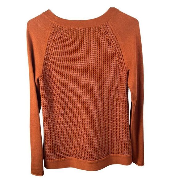 J. Crew Crewneck Rust Orange 100% Cotton Long-Sleeve Sweater Rust Orange EUC XS - Picture 10 of 10